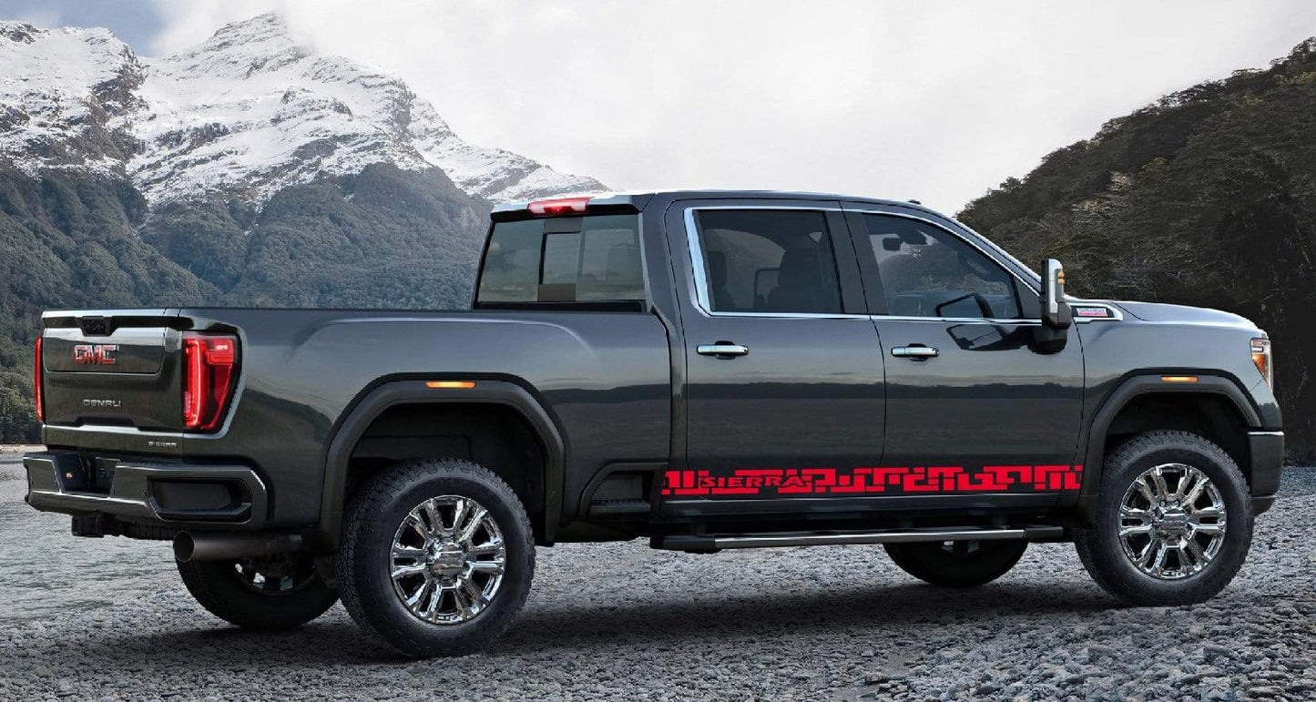 2X Vinyl Color Graphic Racing Decal Kit Sticker For GMC Sierra - Brothers-Graphics