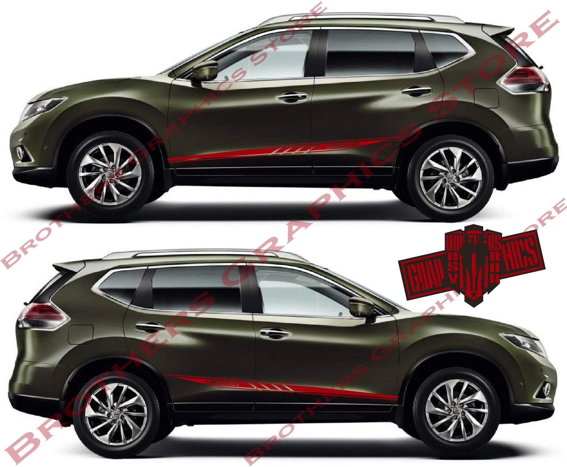 Car Vinyl Line Sticker Stripes For Nissan X-Trail - Brothers-Graphics