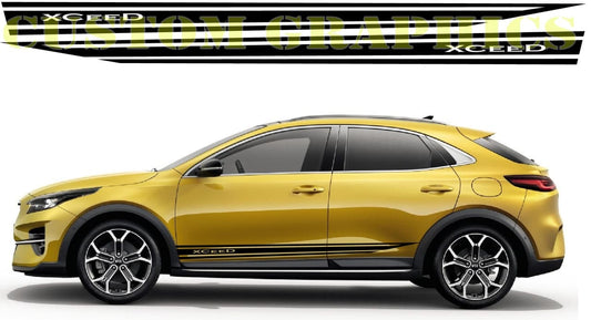 Vinyl Graphics CLASSIC Design Decal Sticker Vinyl Side Racing Stripes Compatible with Kia XCeed