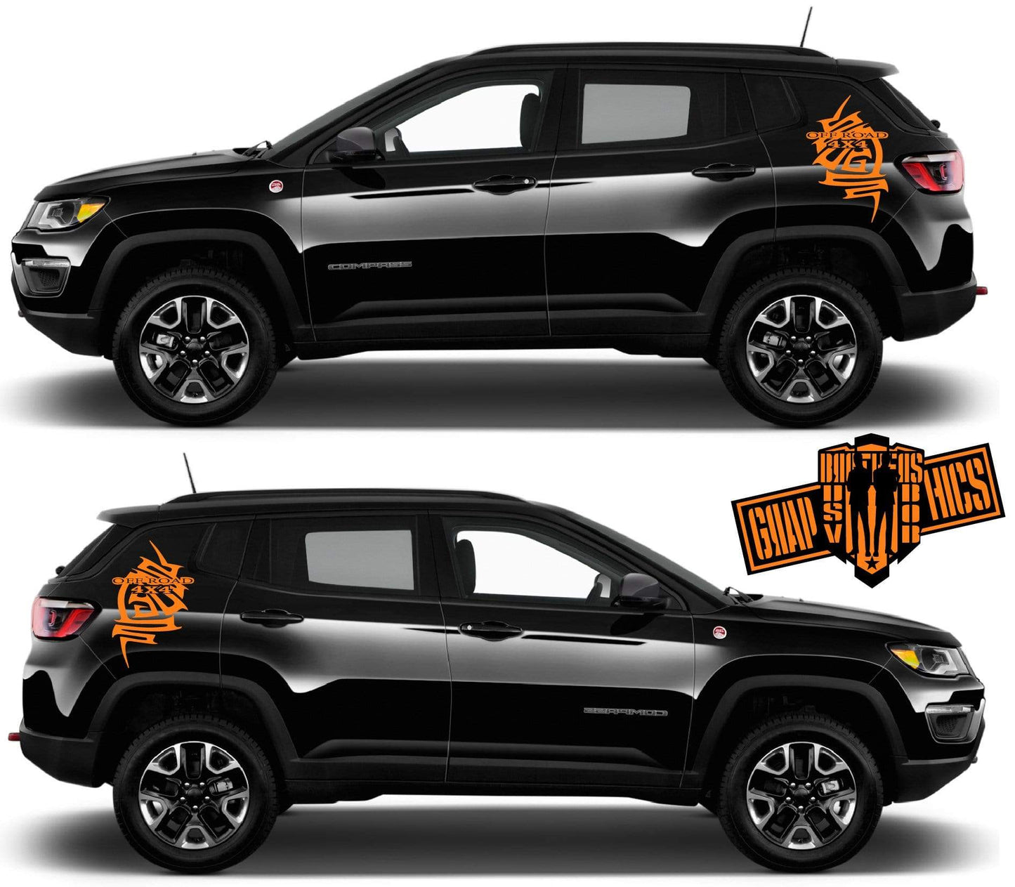 Custom Door Decal Vinyl Racing Stripe Stickers For Jeep Compass - Brothers-Graphics