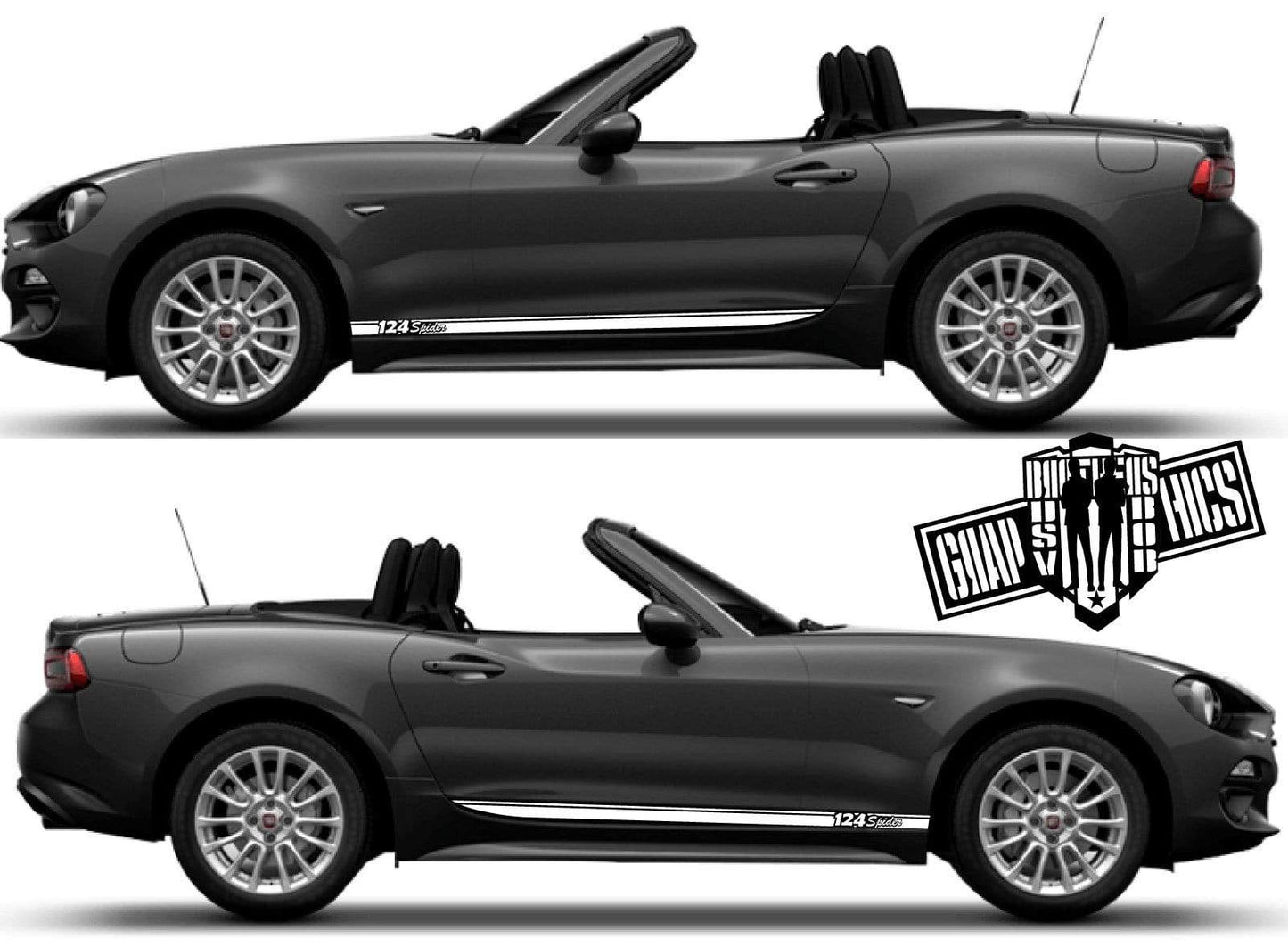 Custom Racing Decal Sticker Stripe Stickers for Fiat Spider 124 - Brothers-Graphics