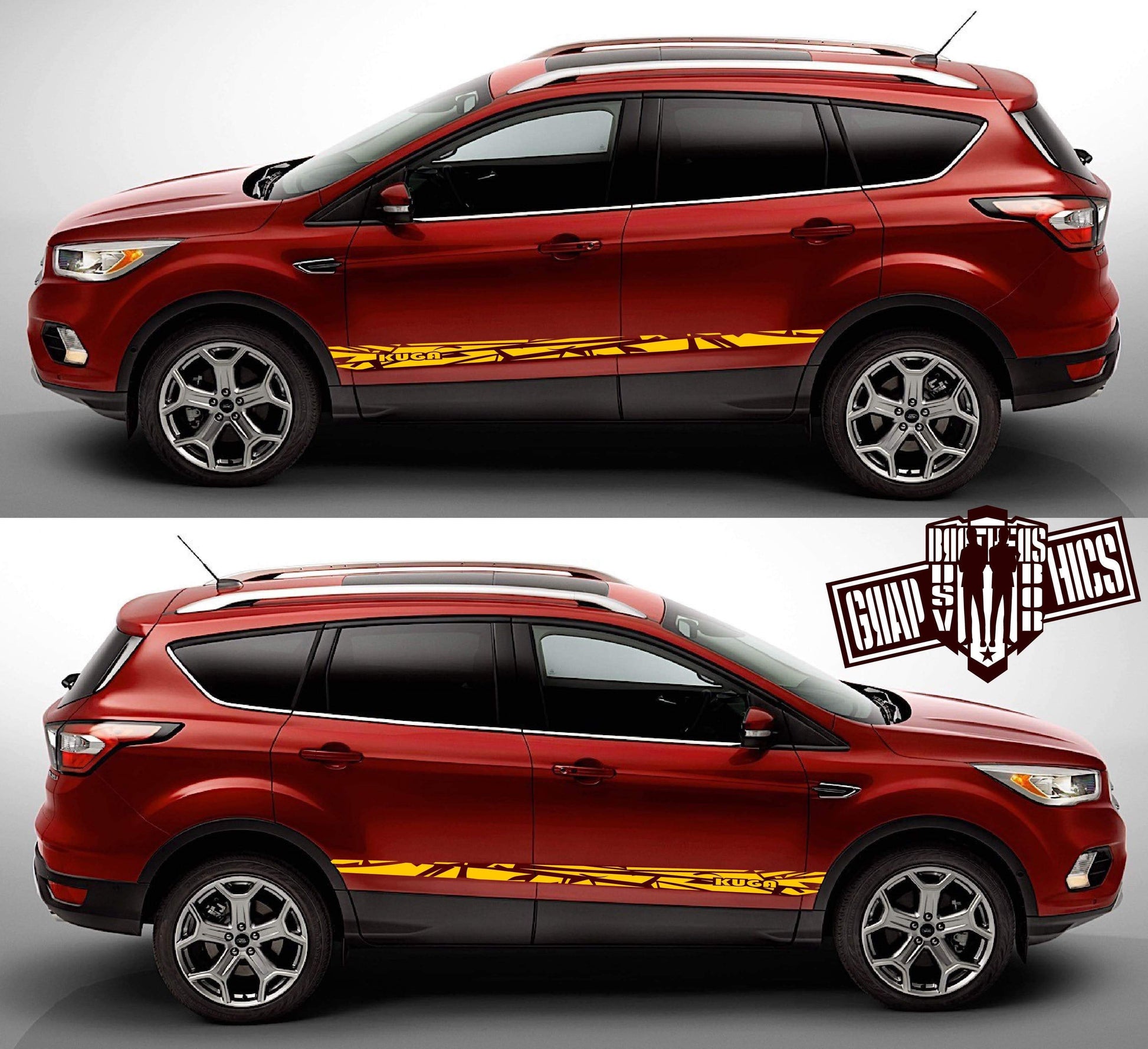 Decal Sticker Vinyl Side Racing Stripes for Ford Kuga - Brothers-Graphics