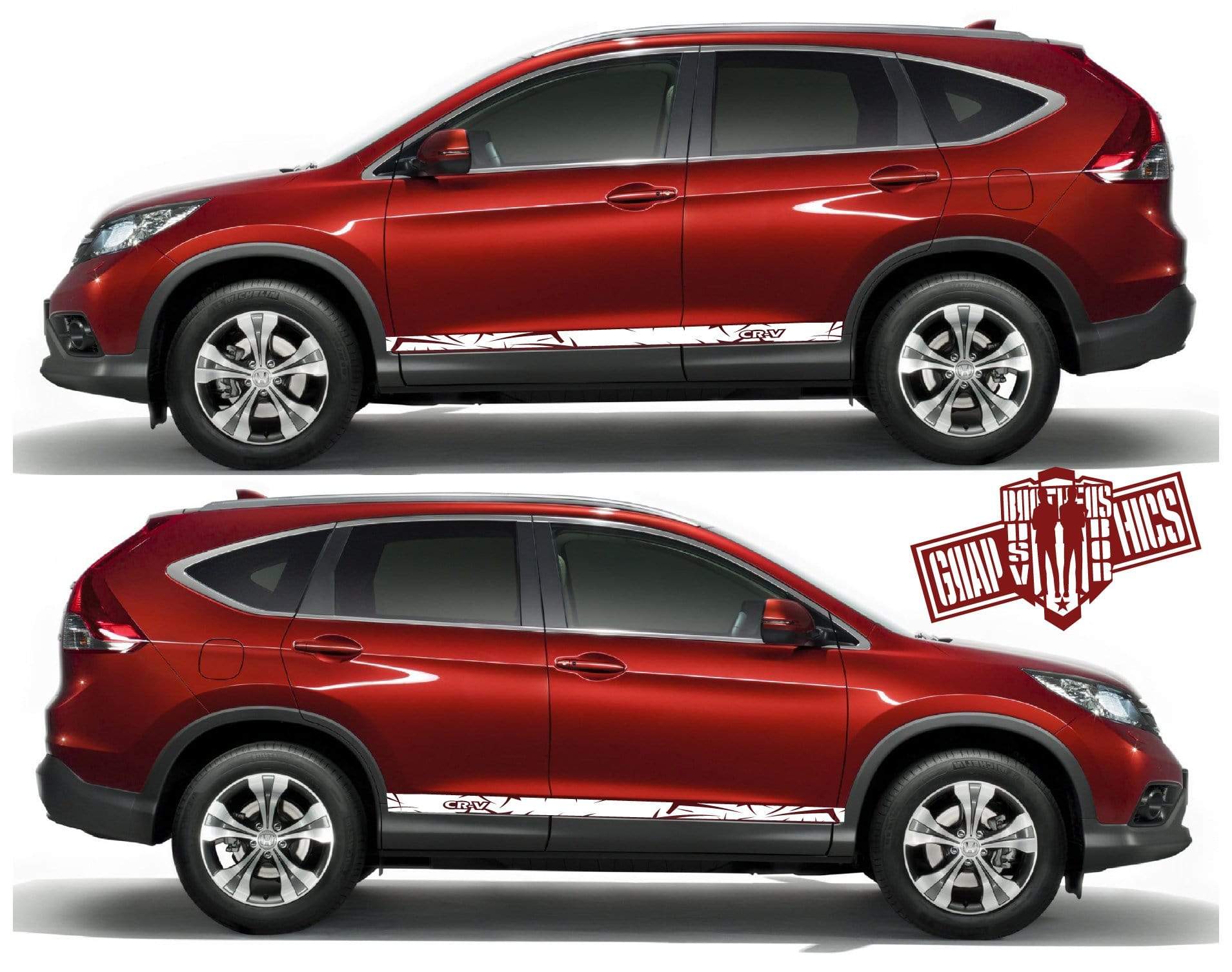 Premium Quality Sticker Vinyl Side Racing Stripes for HONDA CR-V Personalized Design
