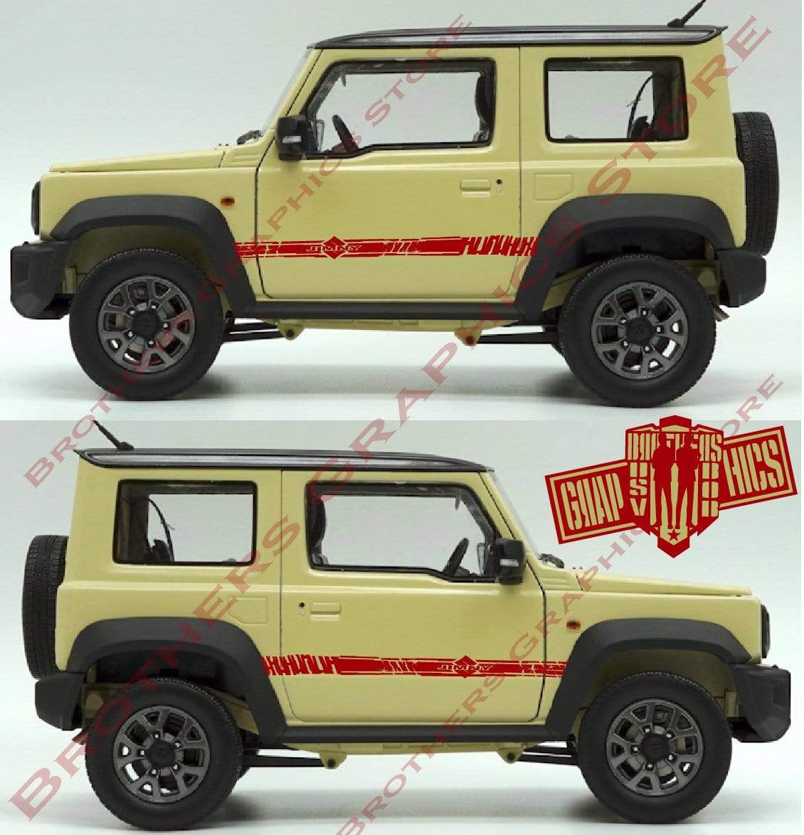 Decal Sticker Vinyl Side Racing Stripes for Suzuki Jimny - Brothers-Graphics