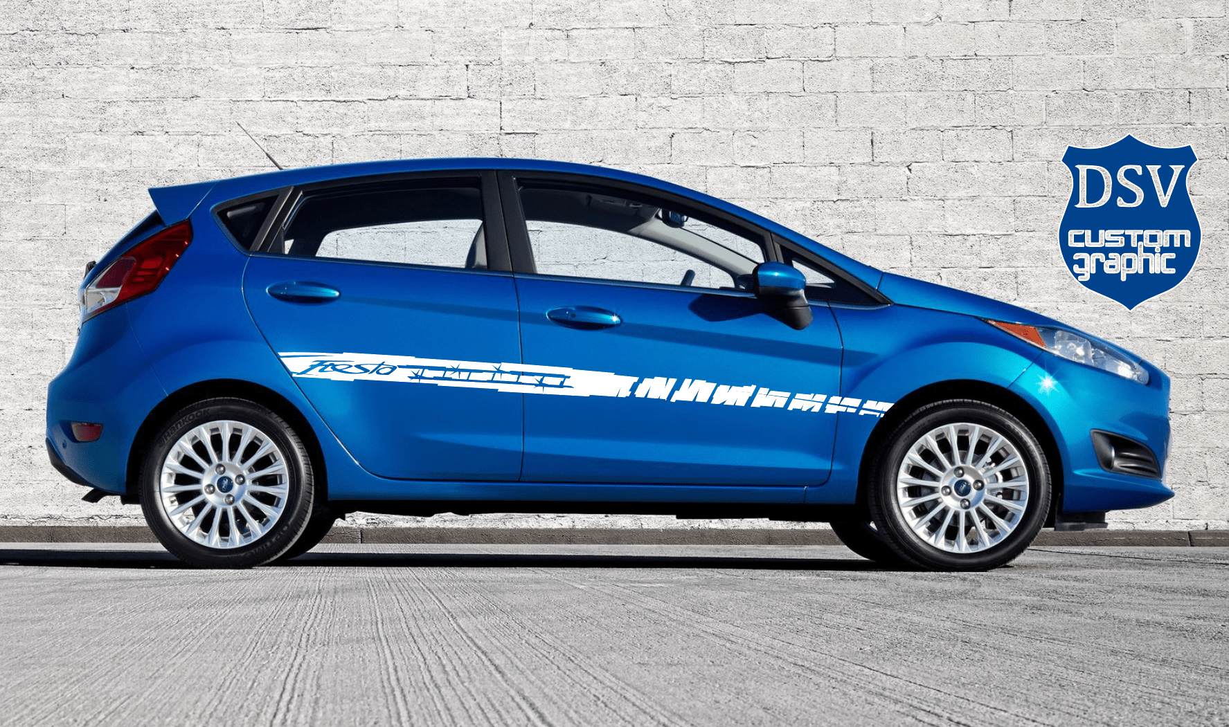 Premium Vinyl Stickers Compatible with Ford Fiesta Decorative car decals Unique Line Design