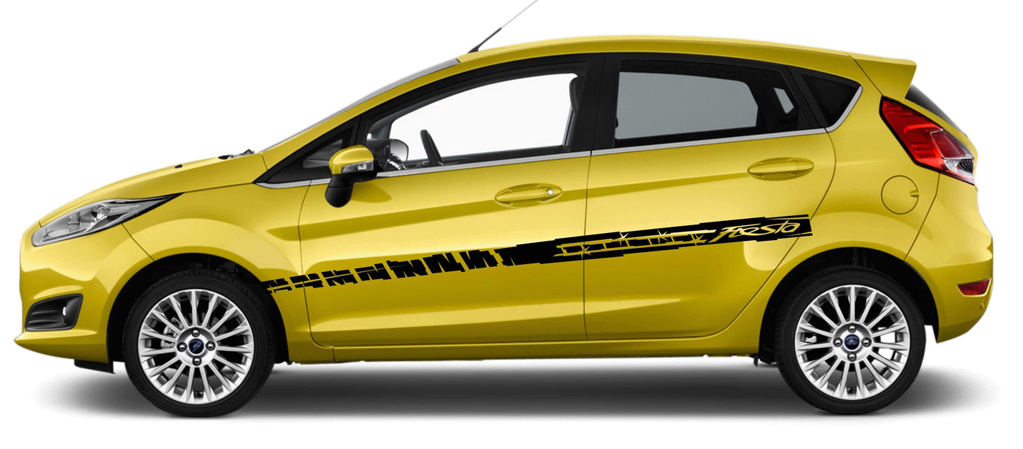 Premium Vinyl Stickers Compatible with Ford Fiesta Decorative car decals Unique Line Design