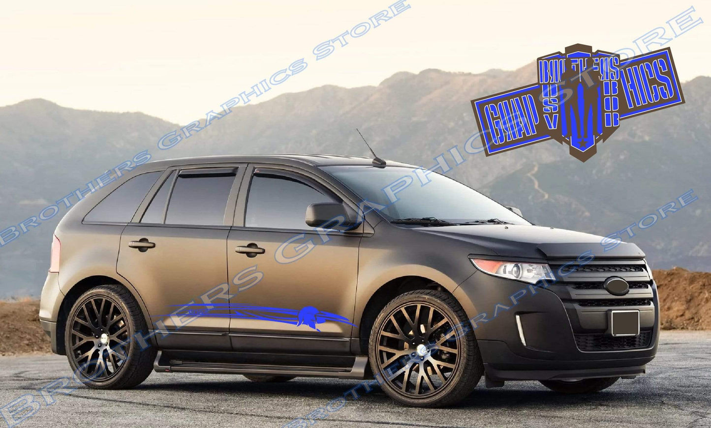 Premium Decals With Hood Aztec Graphics Compatible with Ford Edge BFF