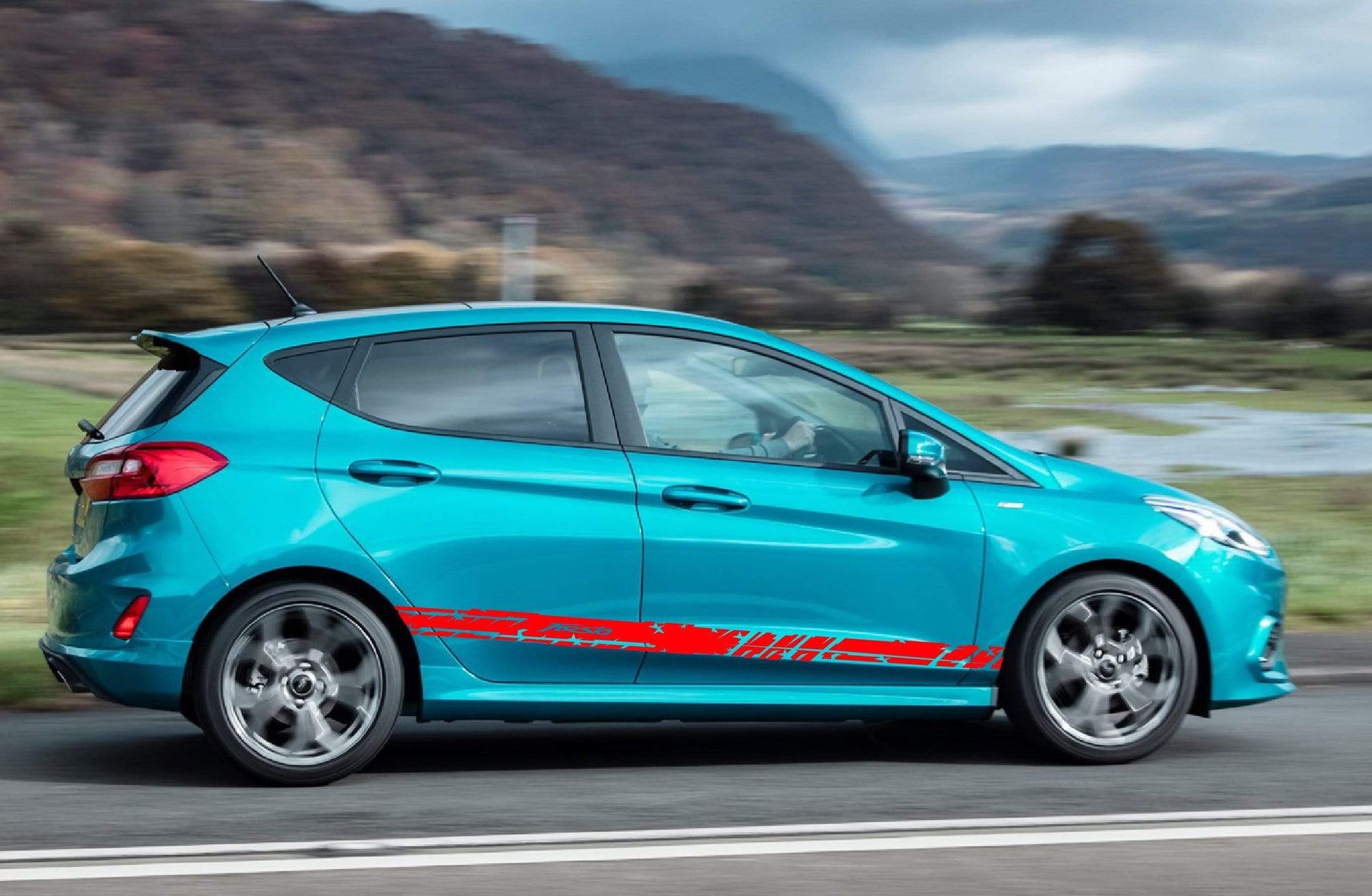 Premium Vinyl Stickers Compatible with Ford Fiesta Sticker Street Auto Unique Line Design