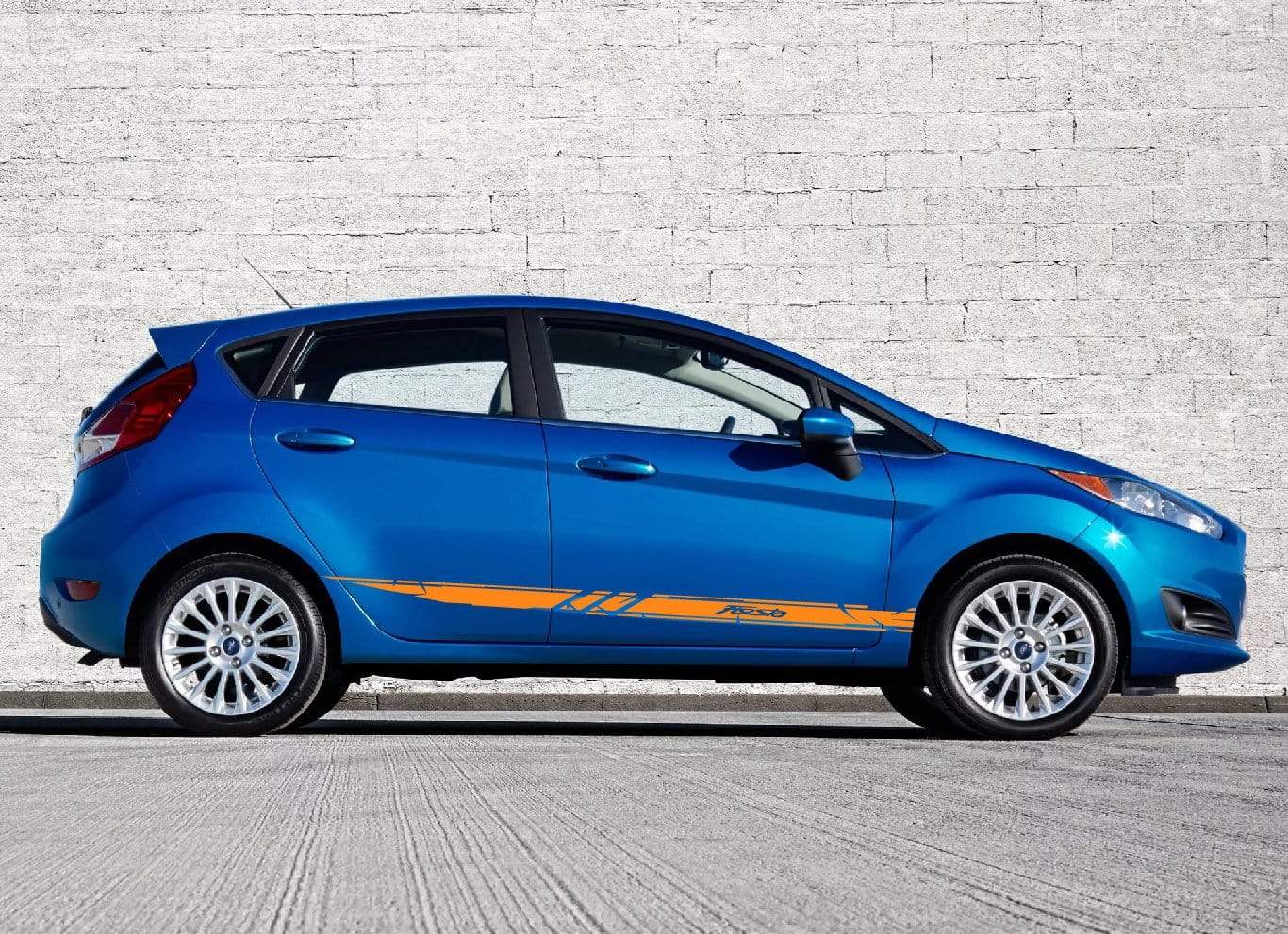 Premium Vinyl Stickers Compatible with Ford Fiesta Stylish Exclusive Auto Racing Line Design