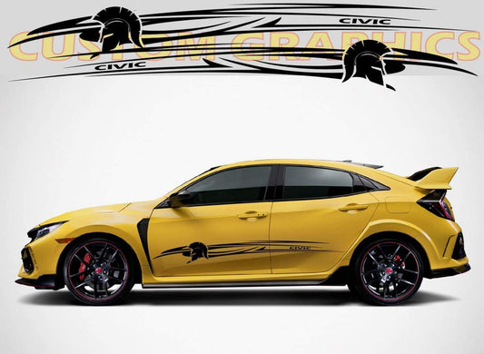 Vinyl Graphics Graphic Line Stickers Compatible With Honda Civic, All Models Size