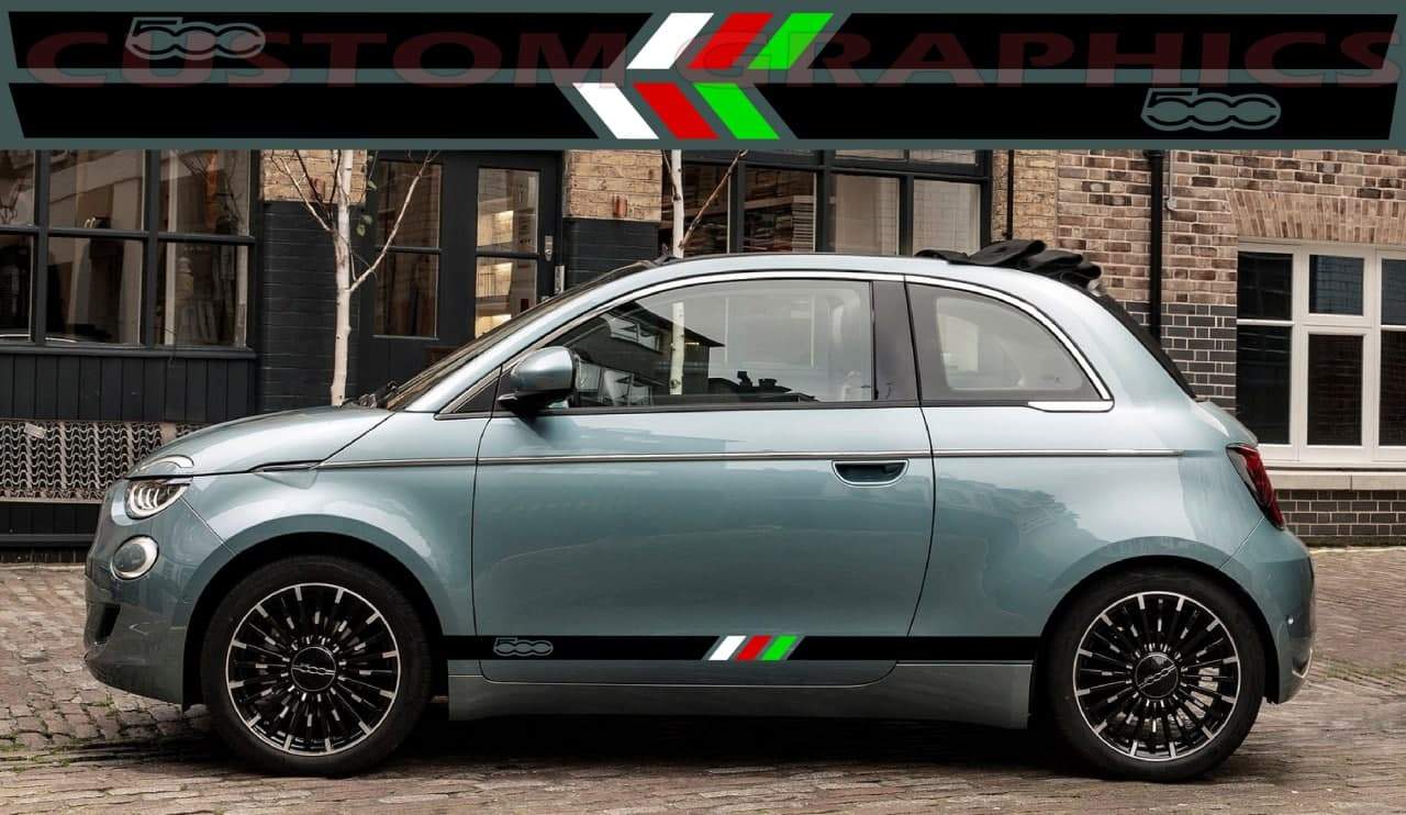 Vinyl Graphics Italian Line Design Custom Racing Stickers kit for Fiat Abarth 500