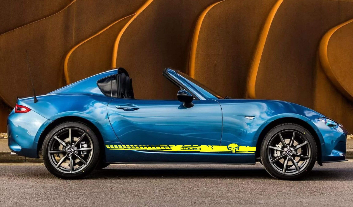 Premium Quality Stickers Compatible With Mazda MX-5 Miata Skull Line Design