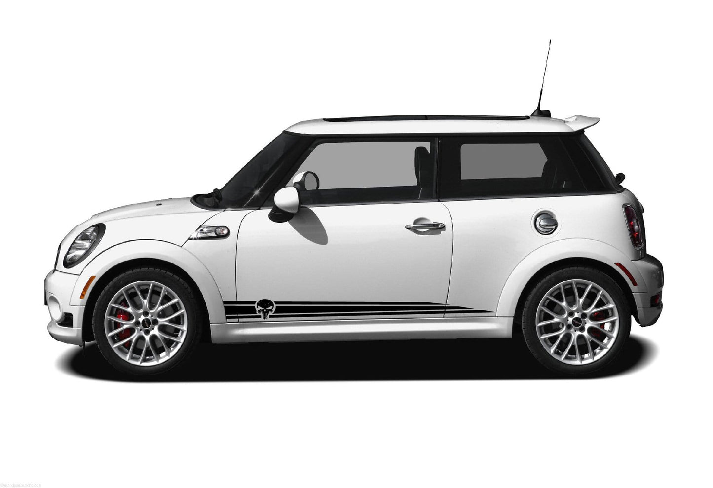 Premium Quality Vinyl Sticker fit Mini Cooper Skull line Design Automotive decals Clubman, John Cooper, Countryman