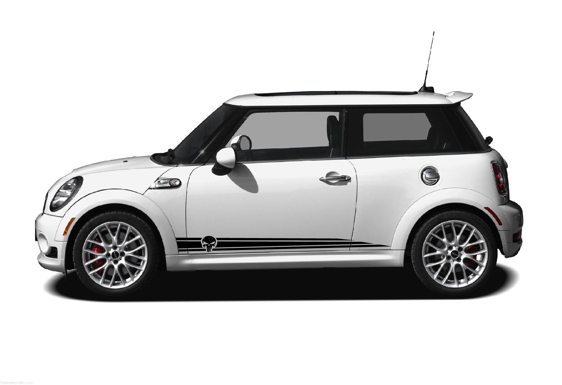 Premium Quality Vinyl Sticker fit Mini Cooper Skull line Design Automotive decals Clubman, John Cooper, Countryman