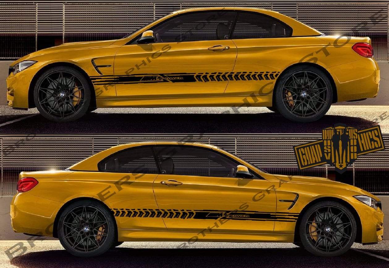 Racing Line Sticker Car Side Vinyl Stripe For BMW M4 - Brothers-Graphics