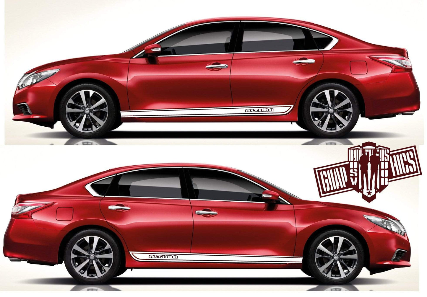 Side car Decal Vinyl Racing Stripe Stickers For Nissan Altima - Brothers-Graphics