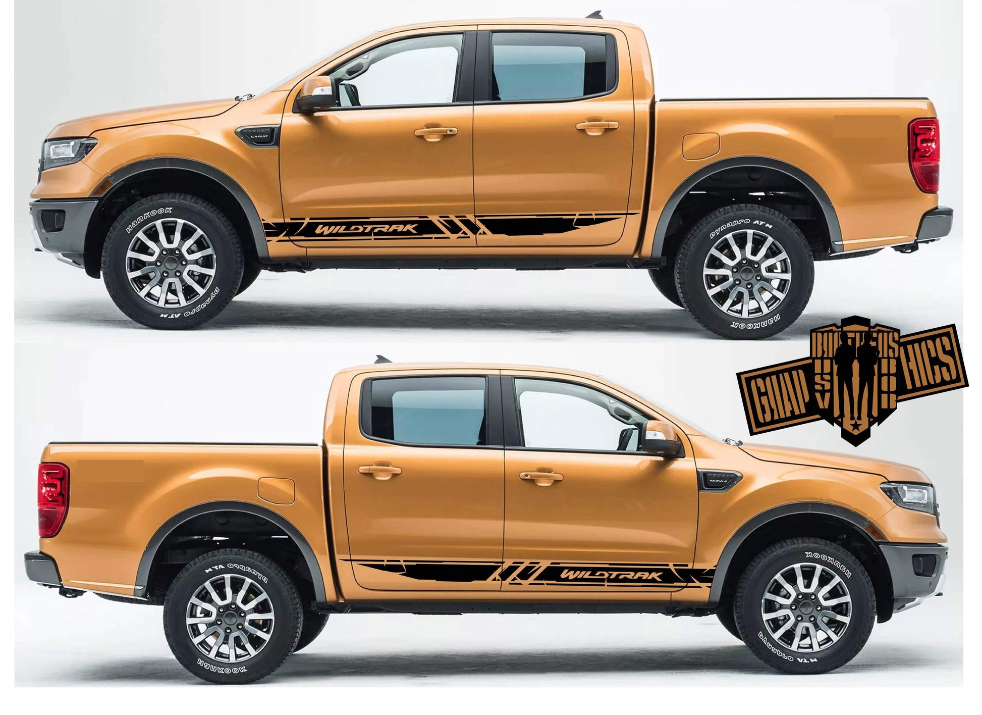 Side door stripe vinyl decal graphic sticker Kit for Ford Ranger - Brothers-Graphics