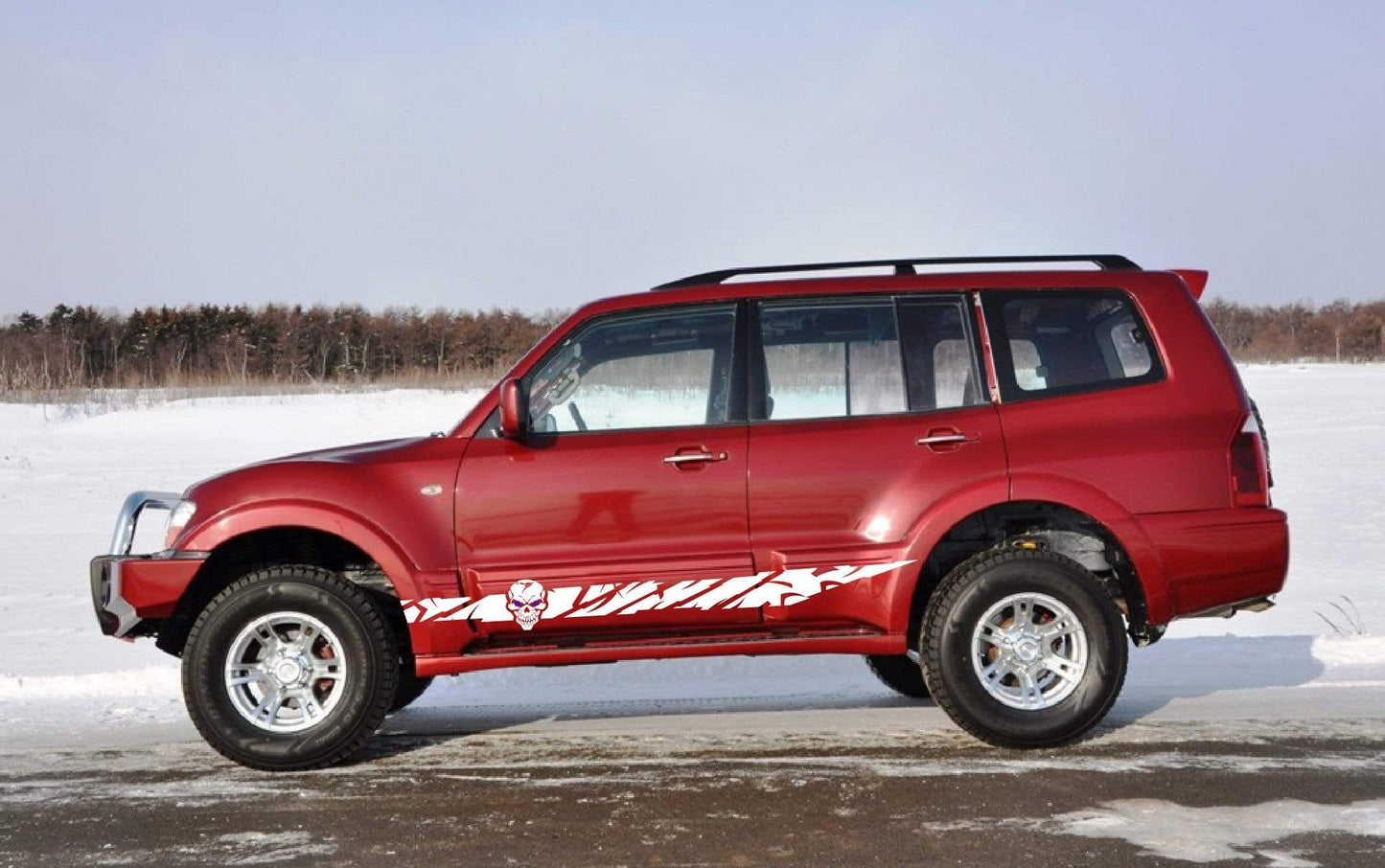 Premium Quality Stickers Compatible with Mitsubishi Pajero Skull Line Design Decorative decals