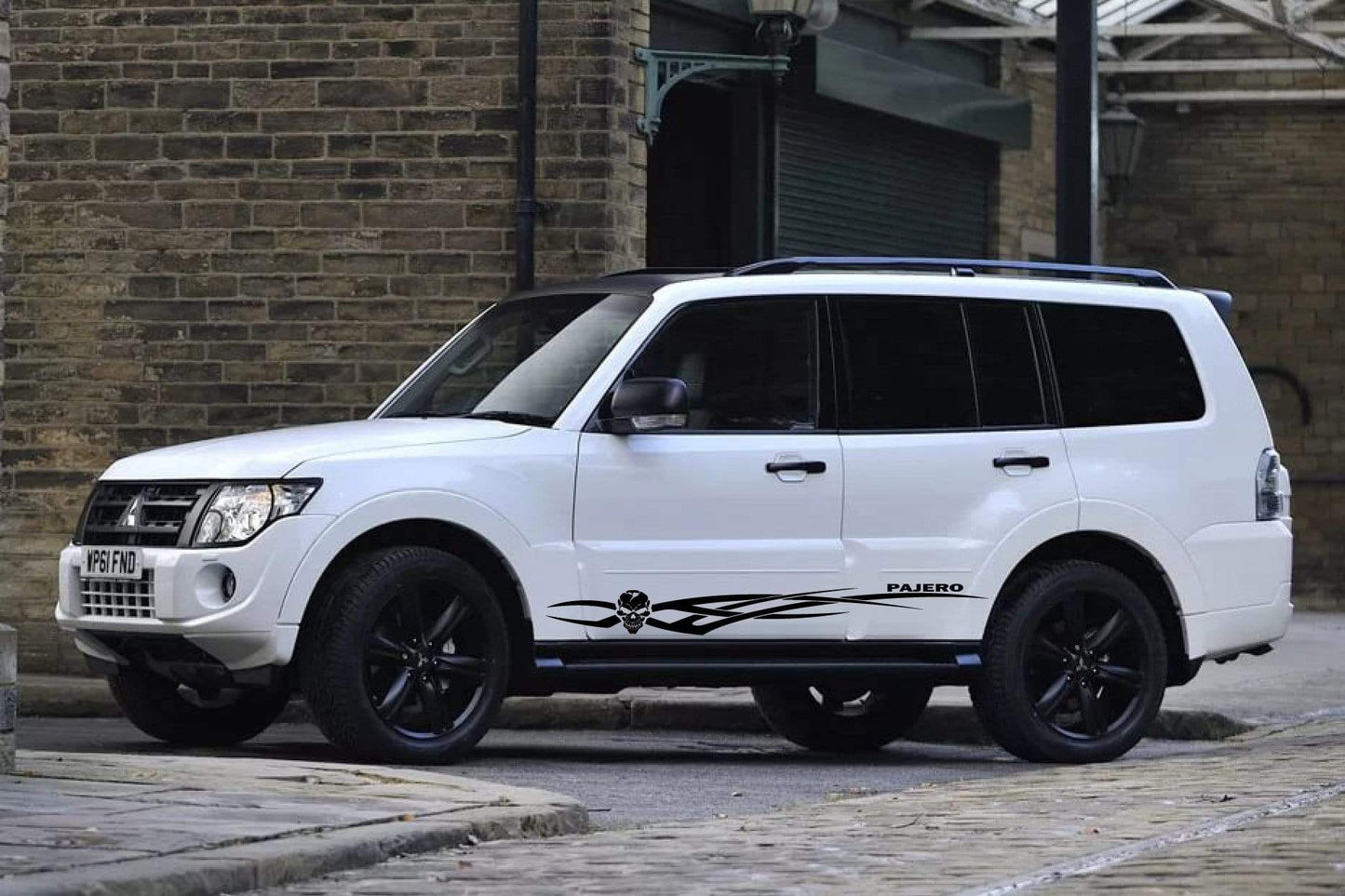 Premium Quality Stickers Compatible with Mitsubishi Pajero Skull Tribal Design Decorative decals
