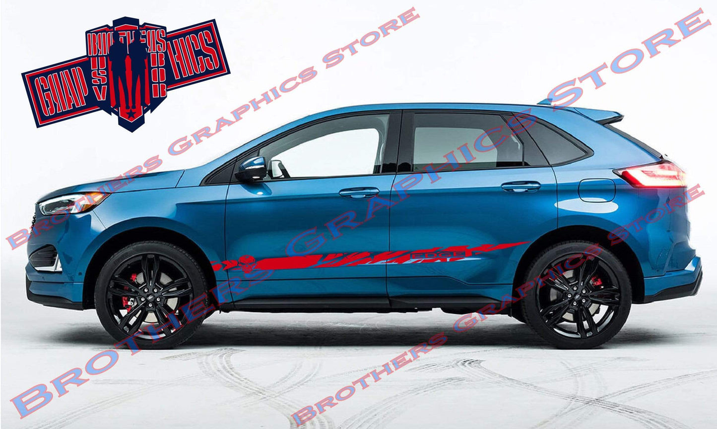 Premium Vinyl Stickers Compatible With Ford Edge Style Design Skull Design