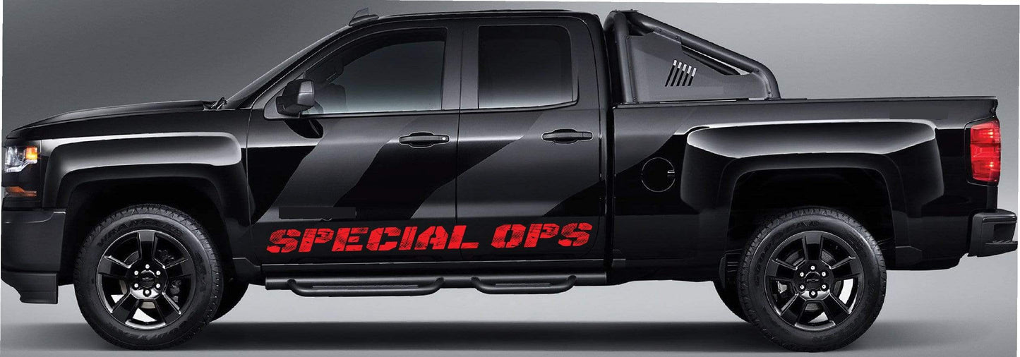 Vinyl Graphics Special Ops Design Stickers Car Vinyl Stripes Compatible with Chevrolet Silverado