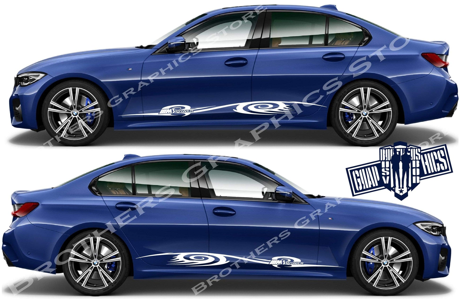 Sport Racing Line Sticker Car Side Vinyl Stripe For BMW M3 - Brothers-Graphics