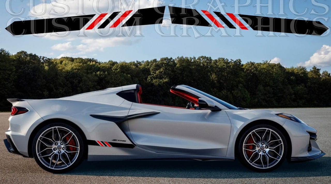 Vinyl Graphics Stickers Compatible With Chevrolet Corvette Z06 Style Best Design Graphics