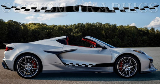 Vinyl Graphics Stickers Compatible With Chevrolet Corvette Z06 Style Line Design Graphics