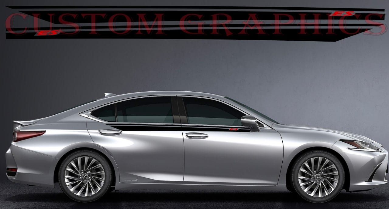Vinyl Graphics Stickers Compatible with Lexus ES 2 Color Classic Design