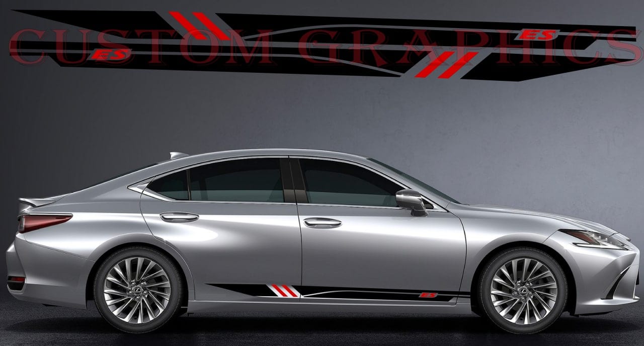 Vinyl Graphics Stickers Compatible with Lexus ES 2 Color New Design