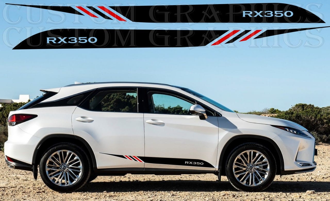 Vinyl Graphics Stickers Compatible with Lexus RX350 2 Color Design