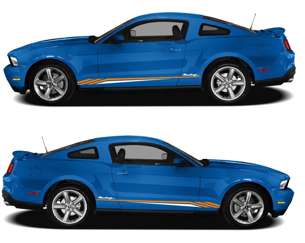 Sticker Compatible With Ford Mustang Finish Design Racing Line Style