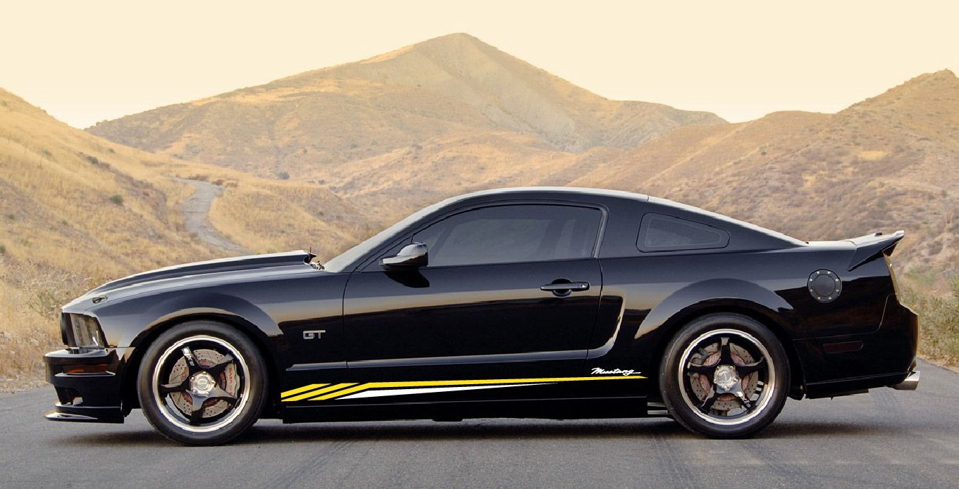 Sticker Compatible With Ford Mustang Finish Design Racing Line Style 