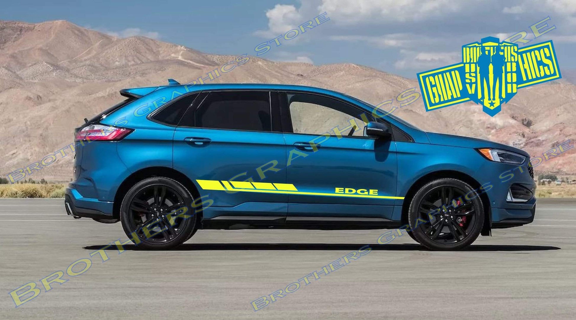 Premium Vinyl Stickers Compatible With Ford Edge Style Design Block Design